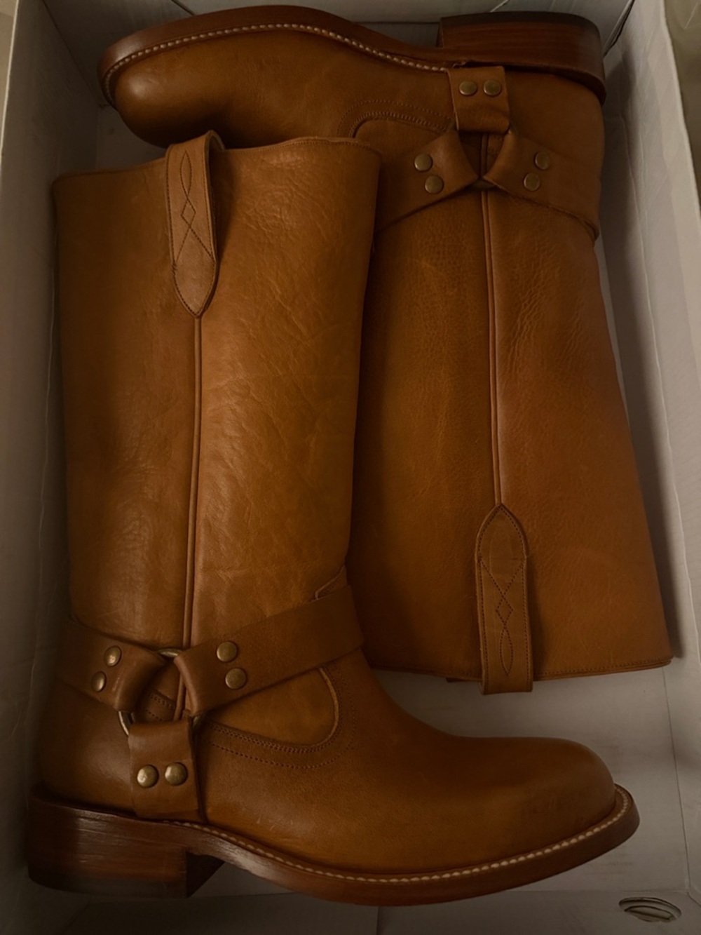 Steve Madden Tan Leather Combat Moto Boots